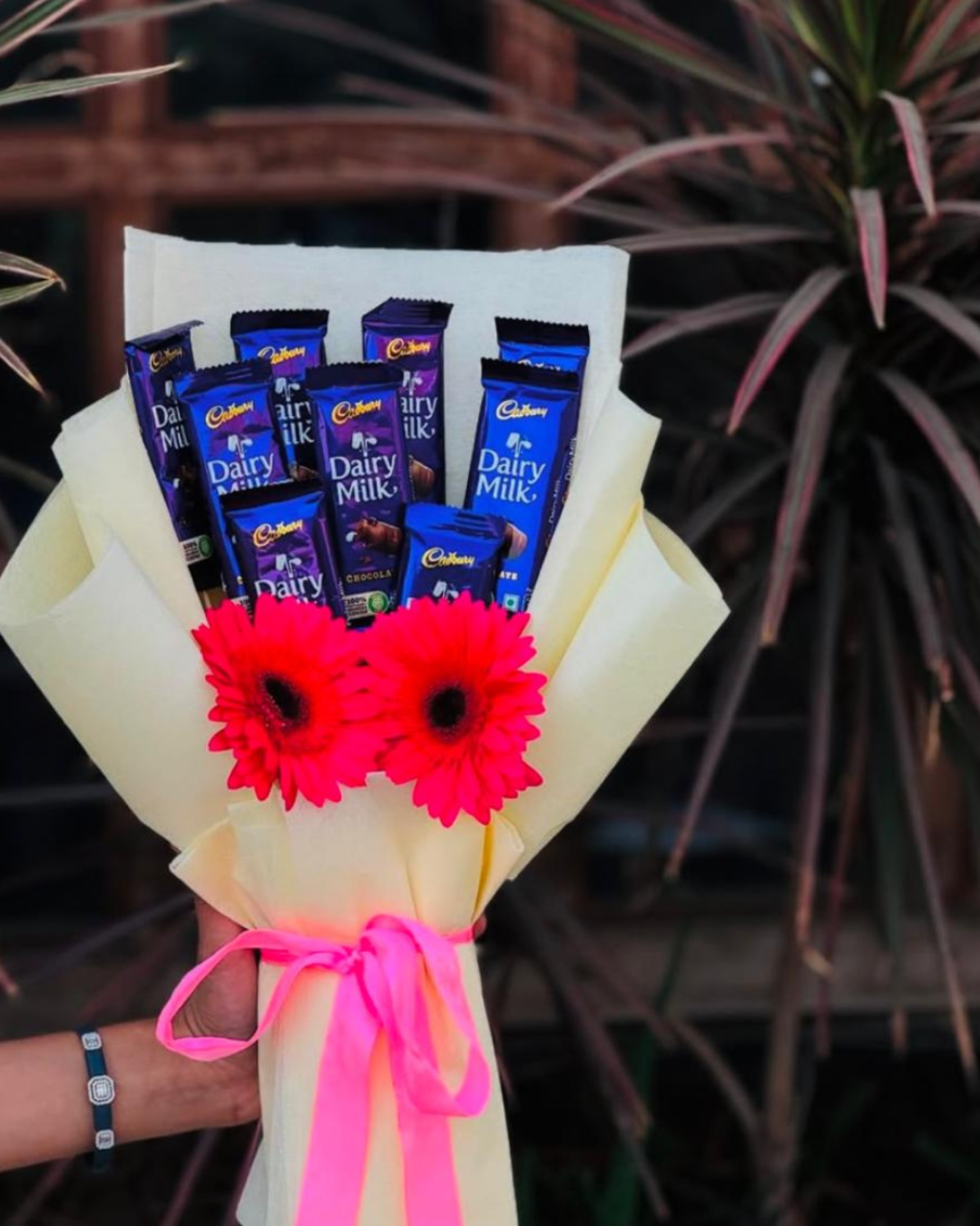 Sunflower and Dairy Milk chocolate bouquet by Lavanta Florals